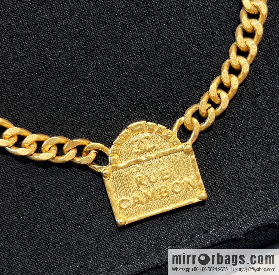 New ☑️ Chanel double c gold bag shopping bag necklace