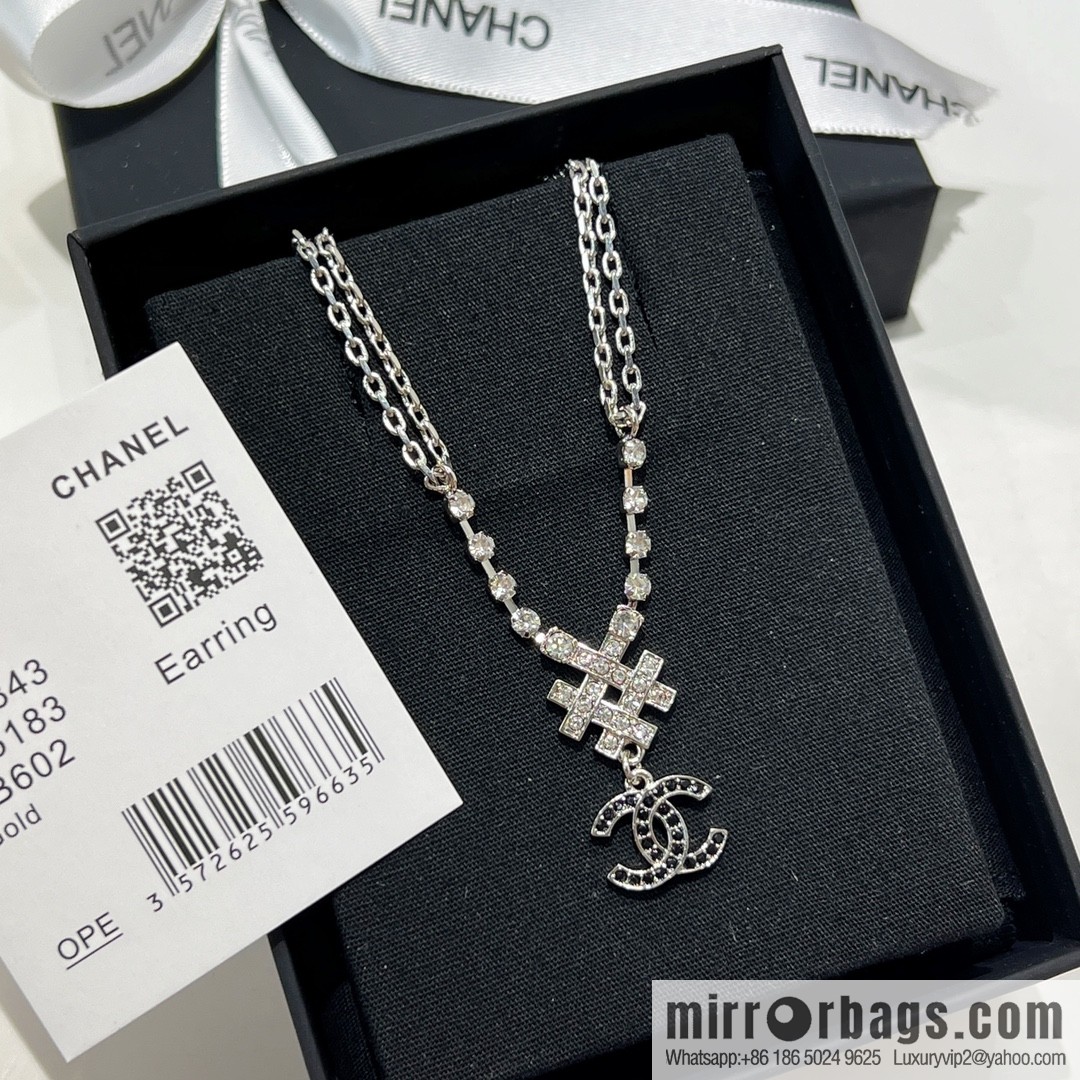 New ☑️ Chanel double c double layer snowflake black diamond necklace