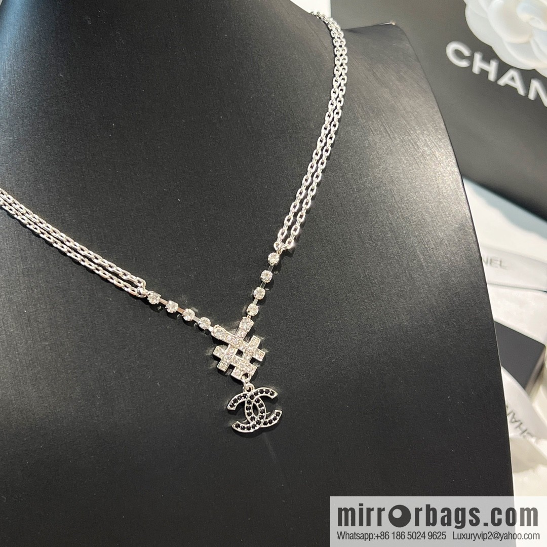New ☑️ Chanel double c double layer snowflake black diamond necklace