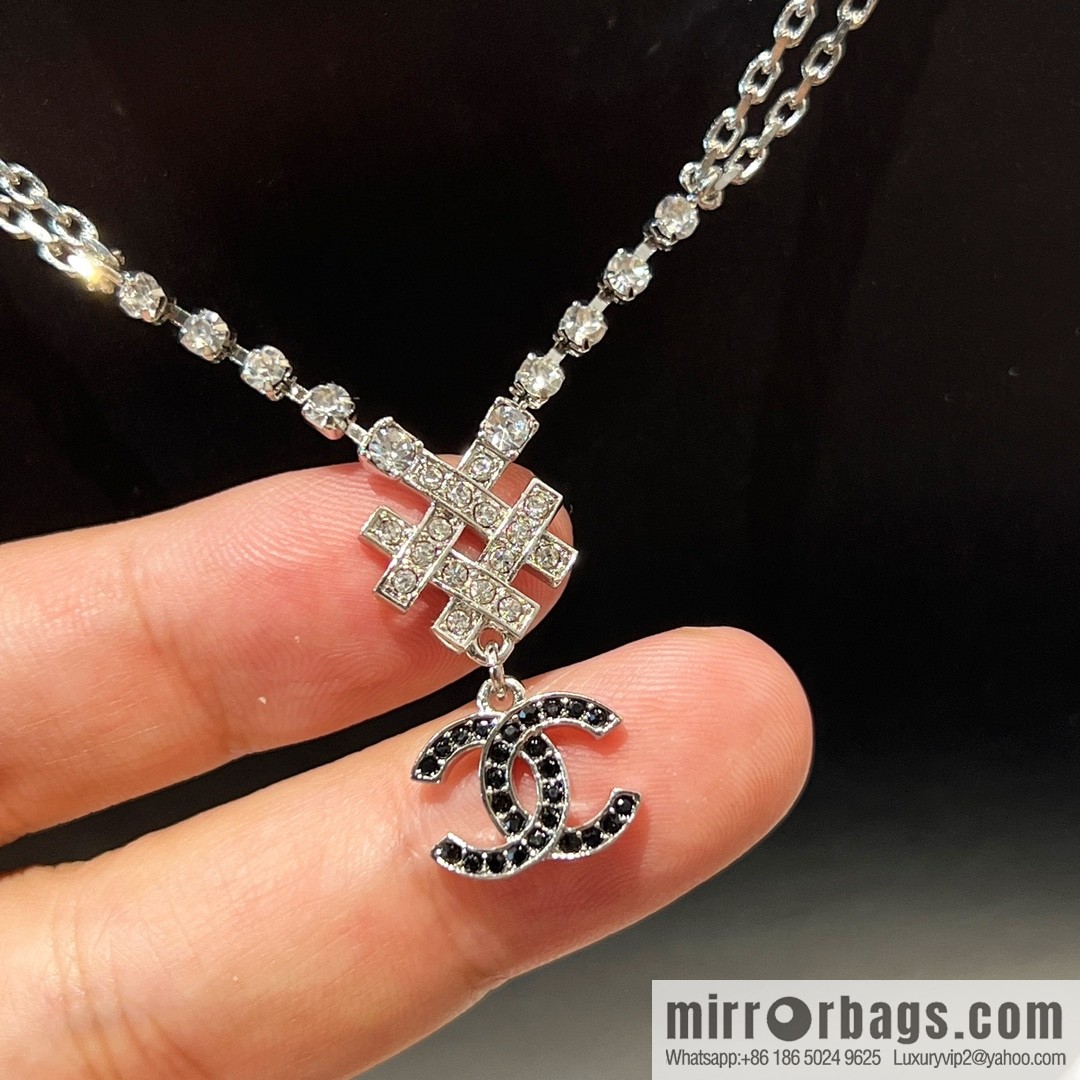 New ☑️ Chanel double c double layer snowflake black diamond necklace