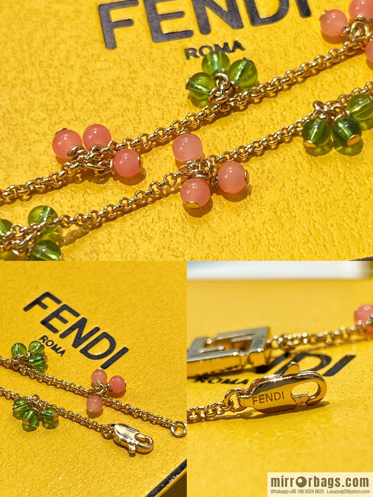 New Fendi double F pearl necklace bracelet