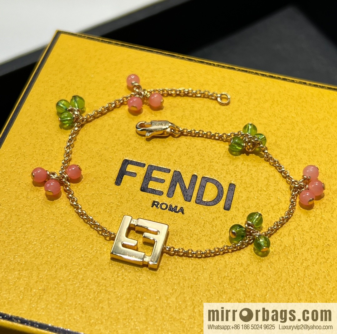 New Fendi double F pearl necklace bracelet