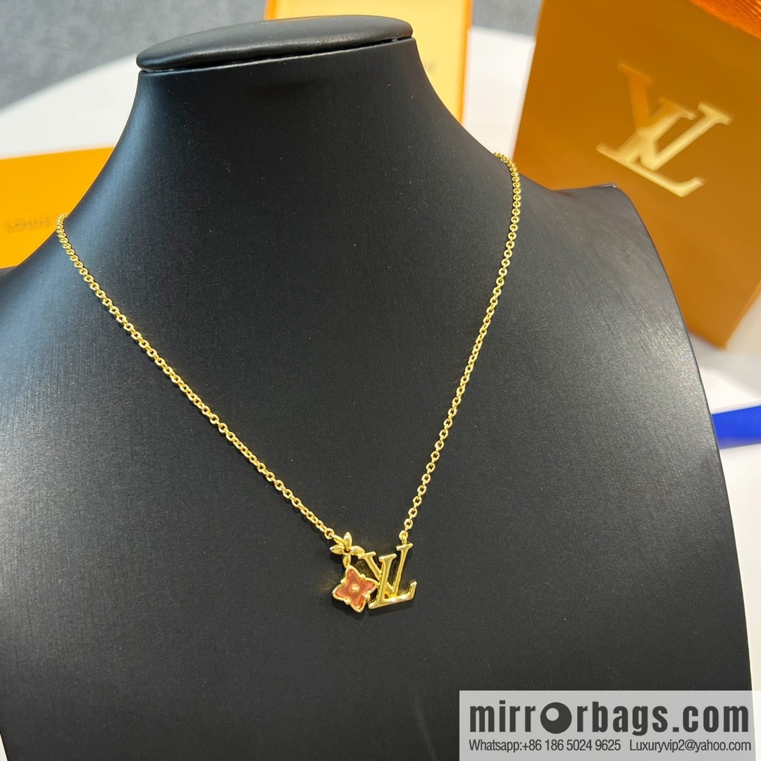Louis Vuitton lv crystal monogram necklace stud earrings