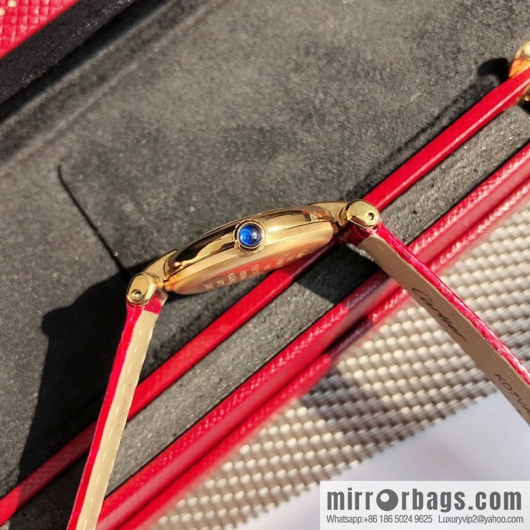 Crocodile leather version YYDS Cartier small cyclone must de small gold watch vintage medieval out of stock king