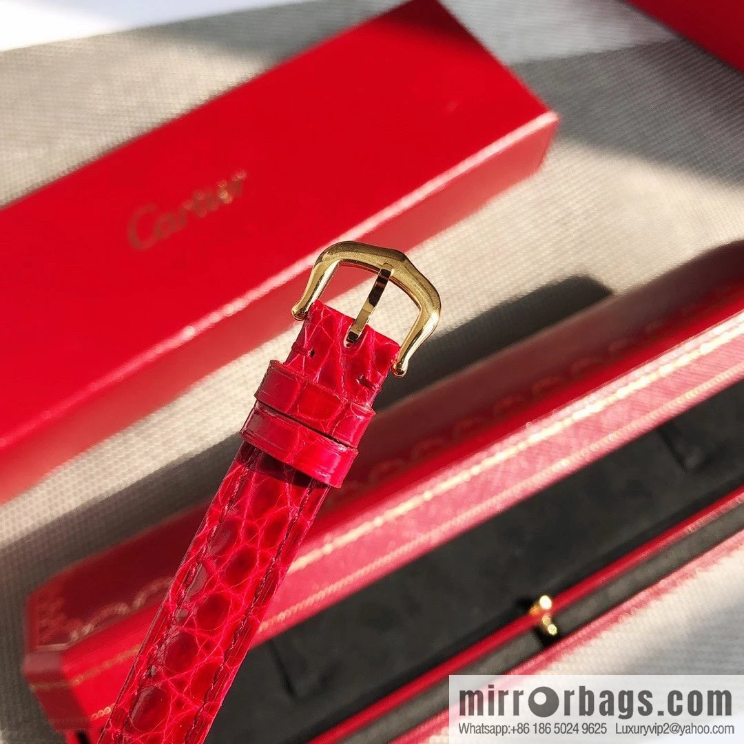 Crocodile leather version YYDS Cartier small cyclone must de small gold watch vintage medieval out of stock king