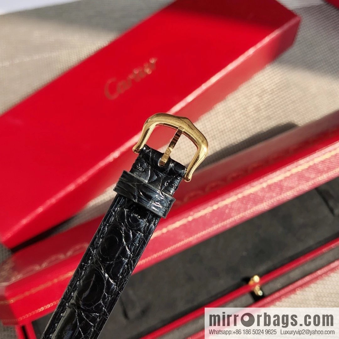 Crocodile leather version YYDS Cartier small cyclone must de small gold watch vintage medieval out of stock king