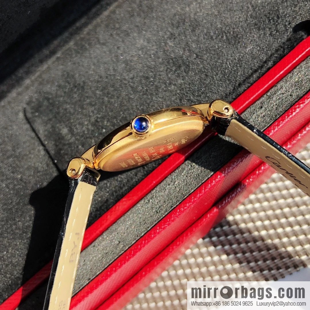 Crocodile leather version YYDS Cartier small cyclone must de small gold watch vintage medieval out of stock king