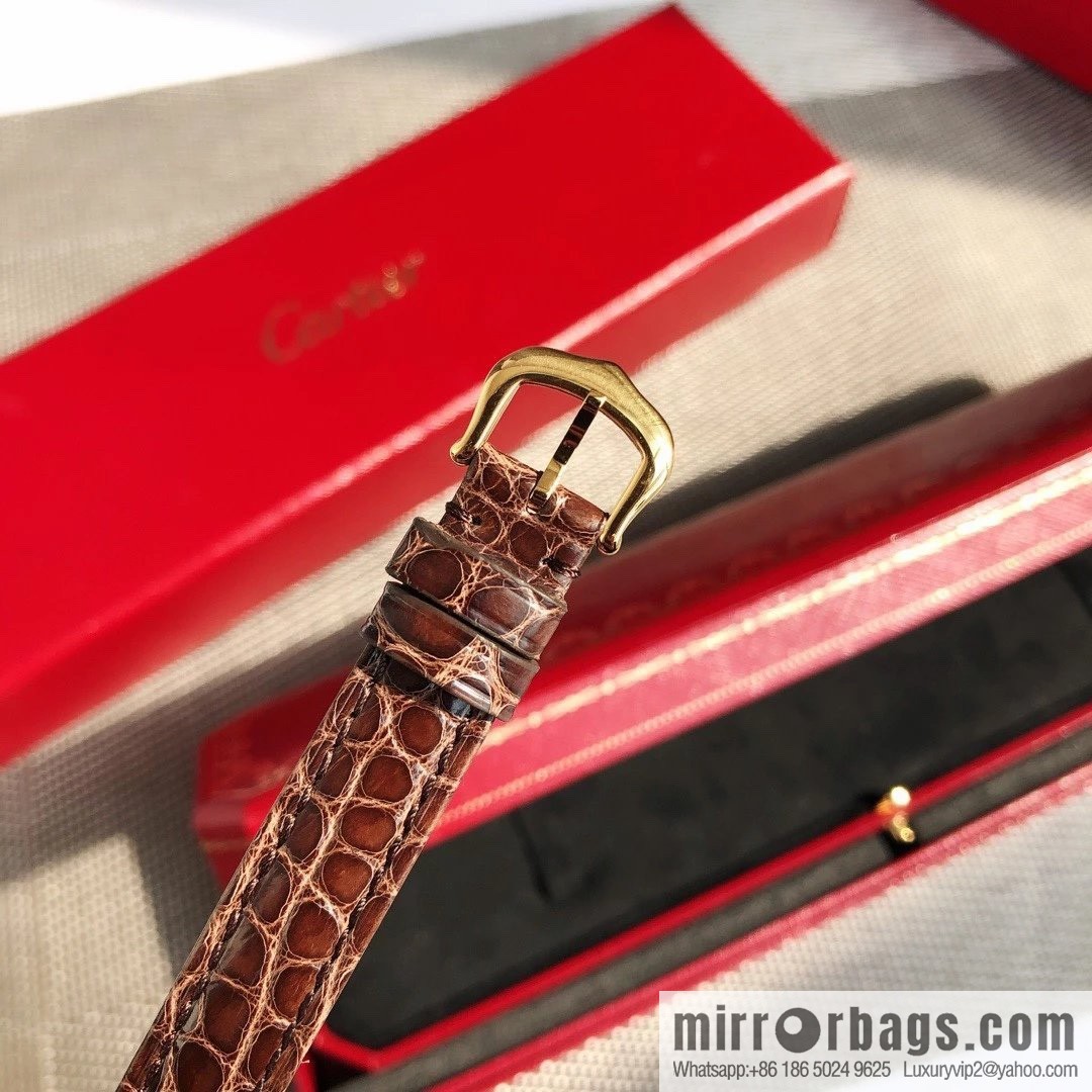 Crocodile leather version YYDS Cartier small cyclone must de small gold watch vintage medieval out of stock king
