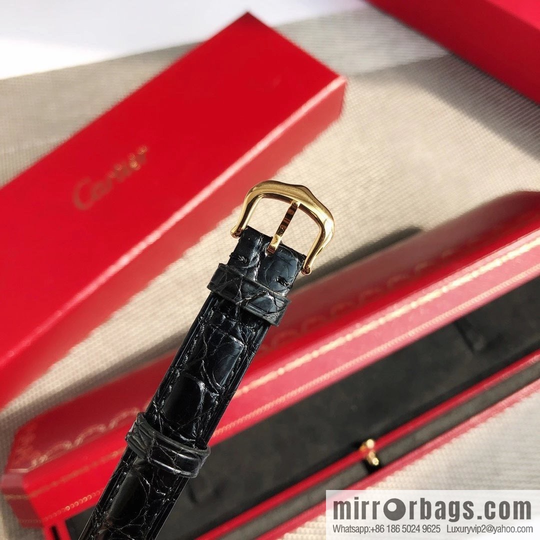 Crocodile leather version YYDS Cartier small cyclone must de small gold watch vintage medieval out of stock king