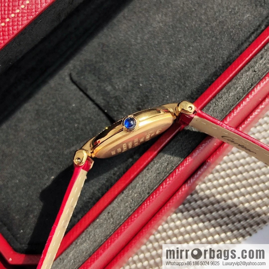 Crocodile leather version YYDS Cartier small cyclone must de small gold watch vintage medieval out of stock king