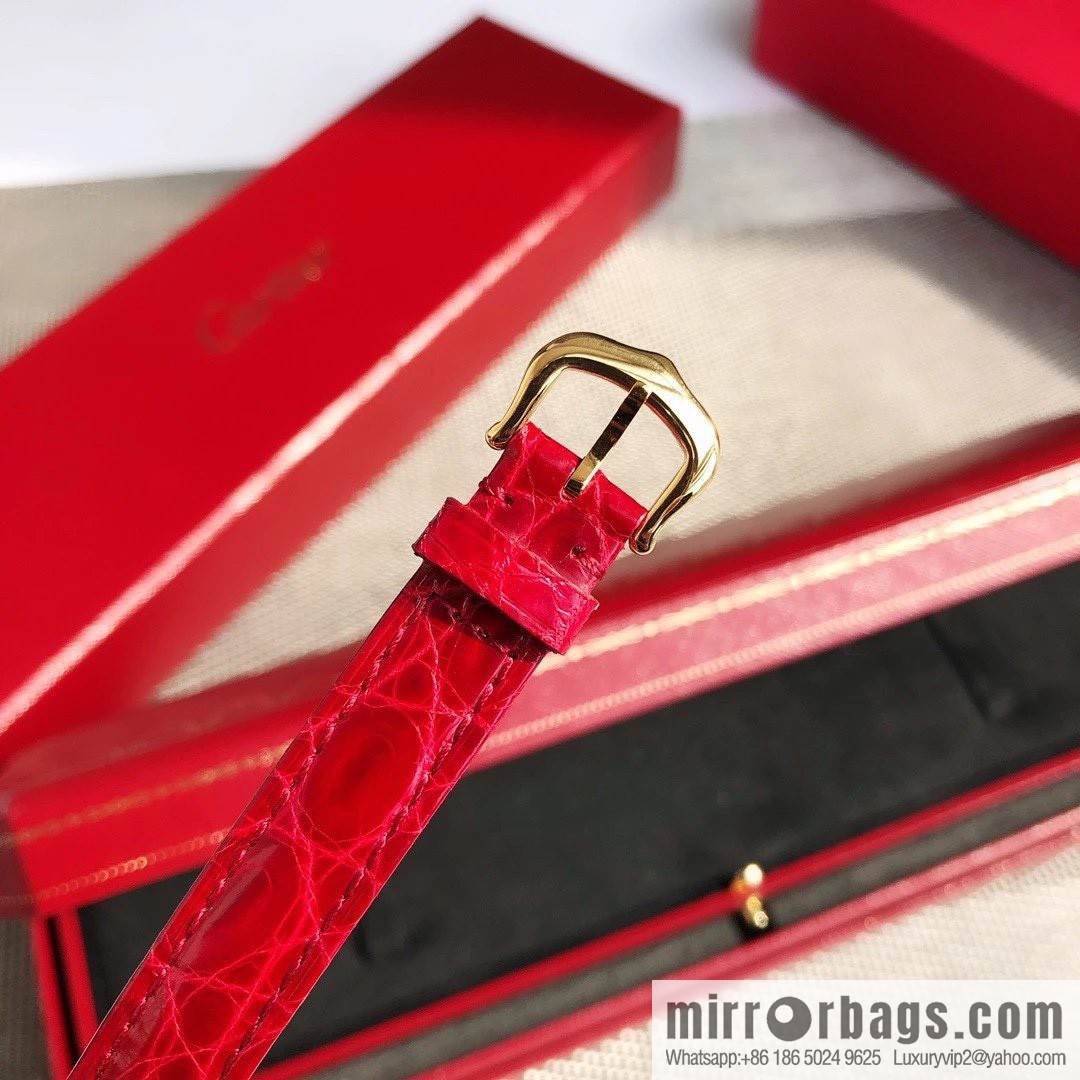 Crocodile leather version YYDS Cartier small cyclone must de small gold watch vintage medieval out of stock king
