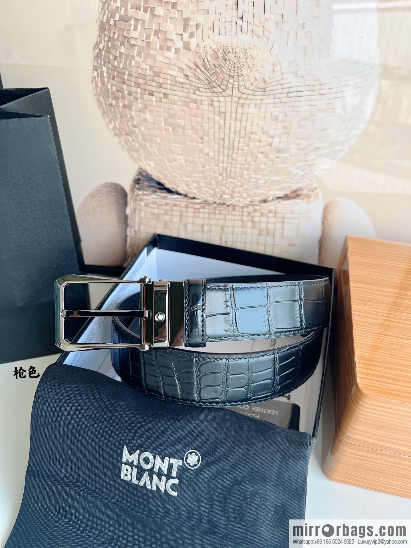Montblanc, classic white six pointed star capsule metal automatic buckle automatic belt for men