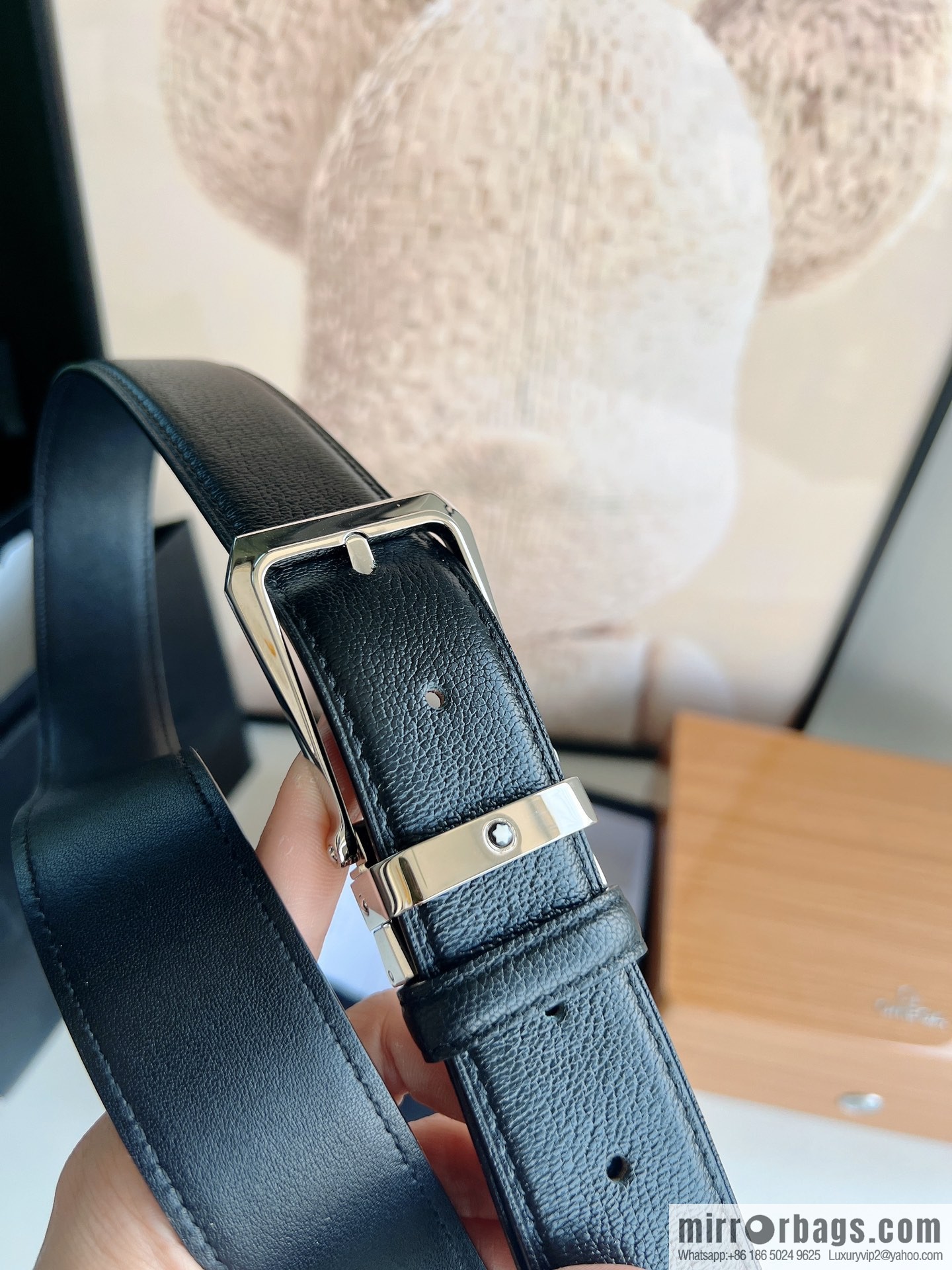 Montblanc, classic white six pointed star capsule metal automatic buckle automatic belt for men