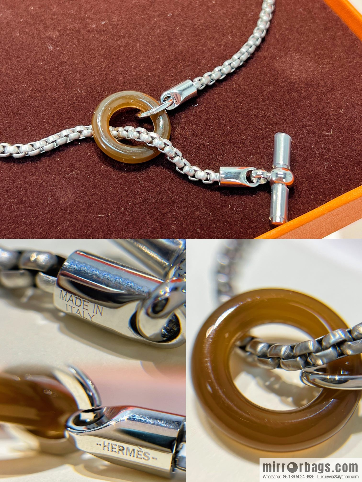 HERMES Hermès meli-melo horn ring necklace