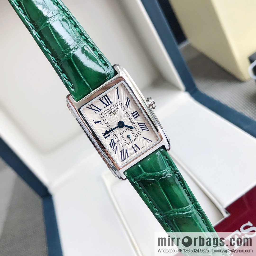 Longines Dijovina Crocodile Leather Collection! 20.80 X 32.00mm Quartz Ladies Watch