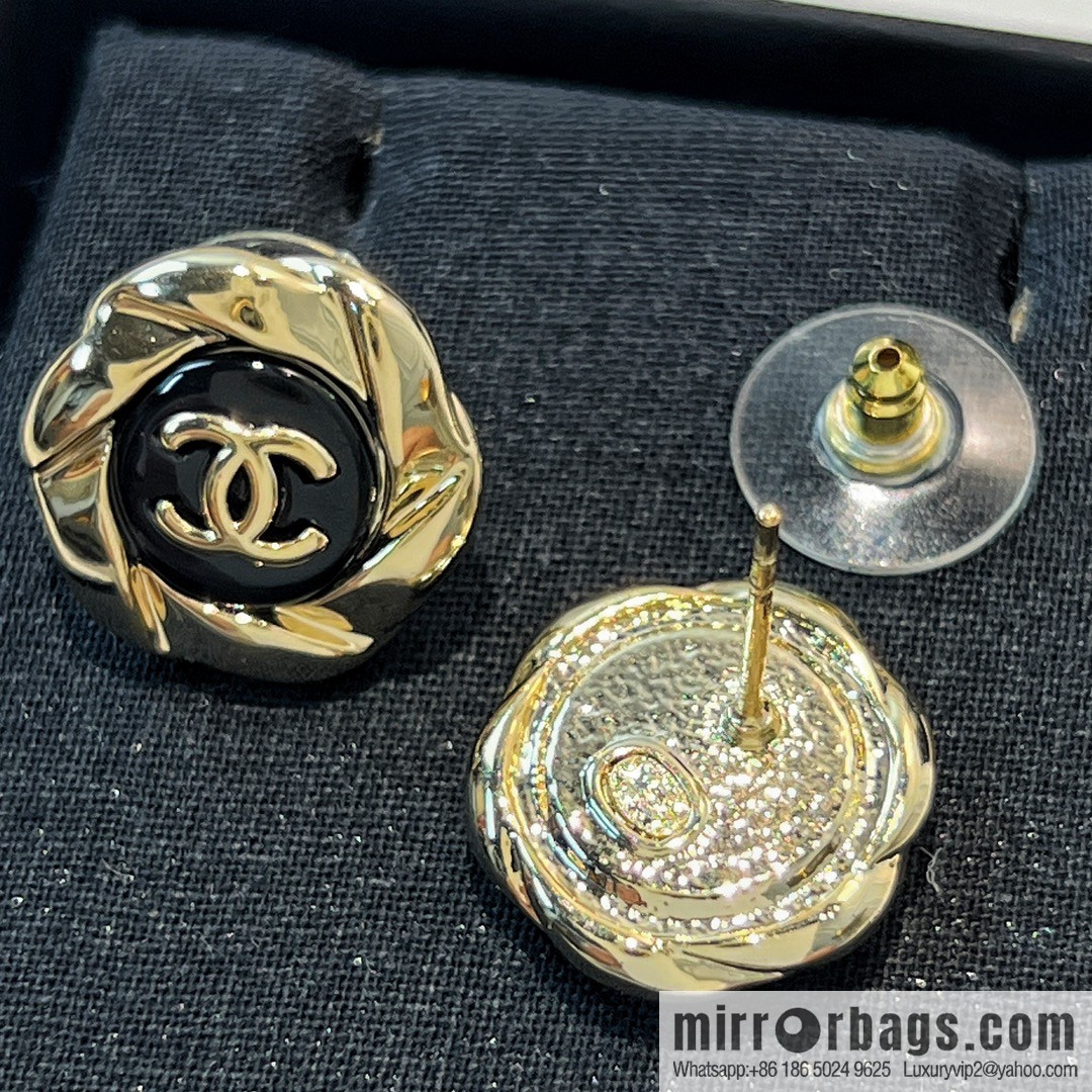 New ☑️ Chanel double c black stud earrings