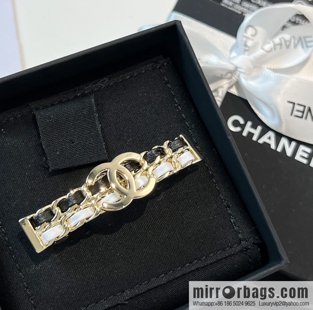 New ☑️ Chanel double c black and white leather rope hairpin hairpin