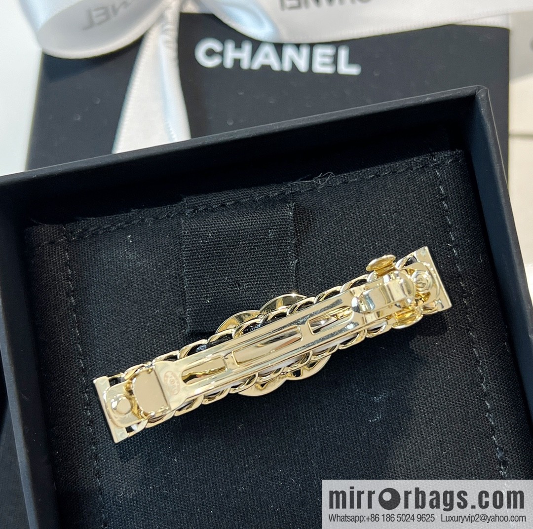 New ☑️ Chanel double c black and white leather rope hairpin hairpin