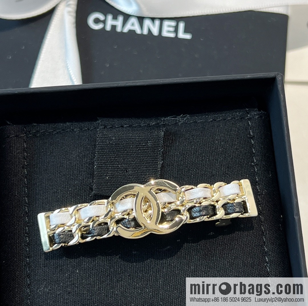New ☑️ Chanel double c black and white leather rope hairpin hairpin