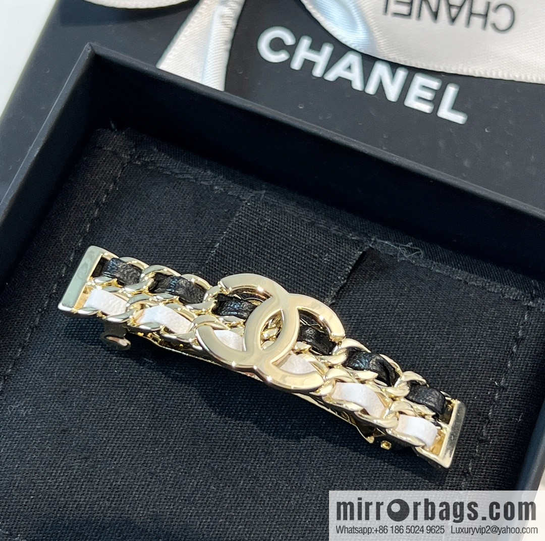 New ☑️ Chanel double c black and white leather rope hairpin hairpin