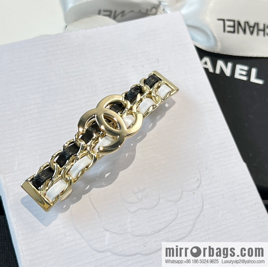 New ☑️ Chanel double c black and white leather rope hairpin hairpin