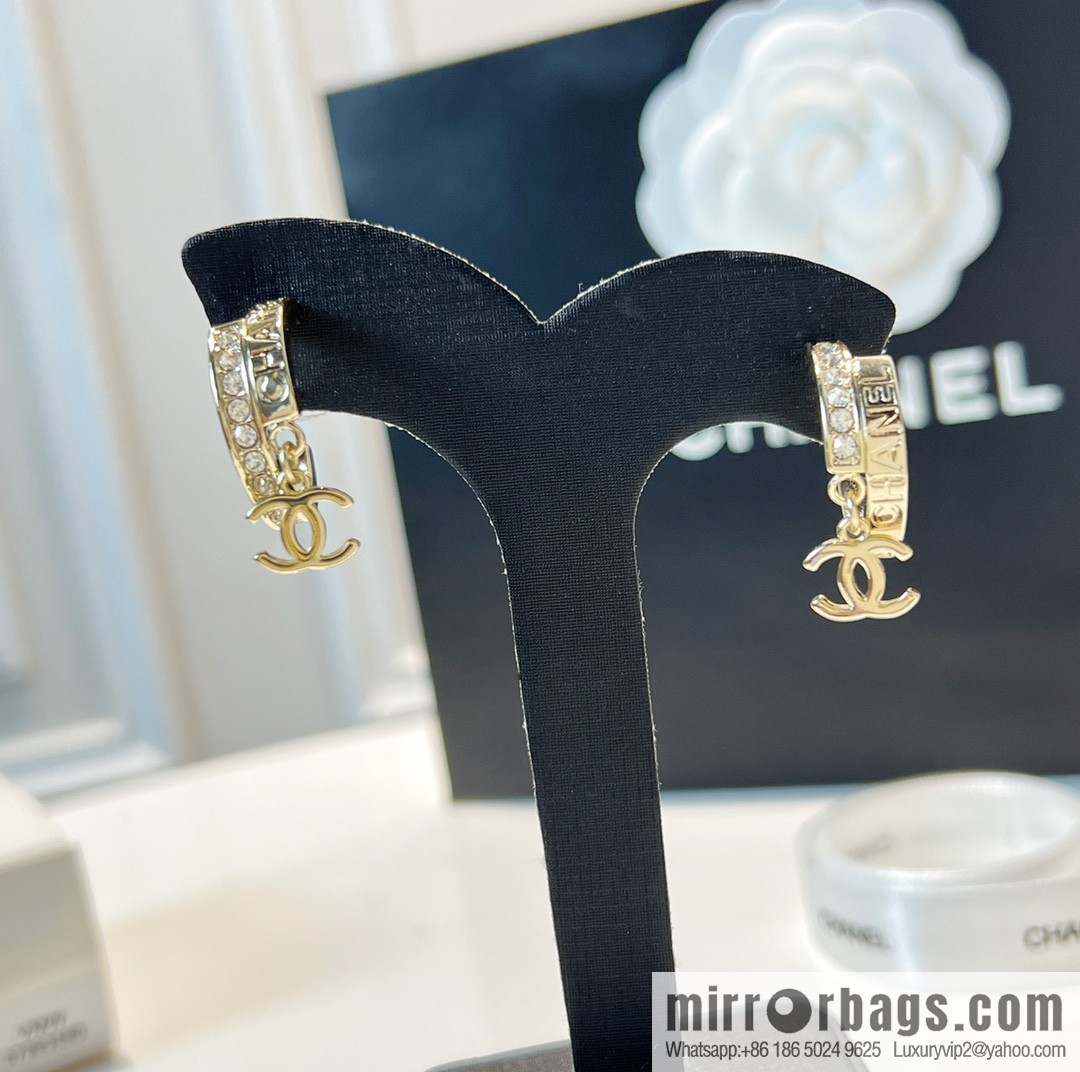 New ☑️ Chanel c2 double c full diamond stud earrings