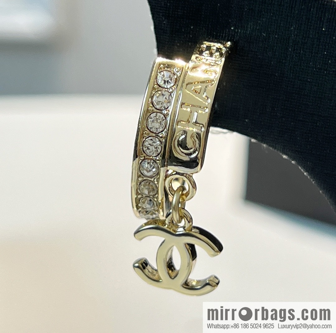 New ☑️ Chanel c2 double c full diamond stud earrings