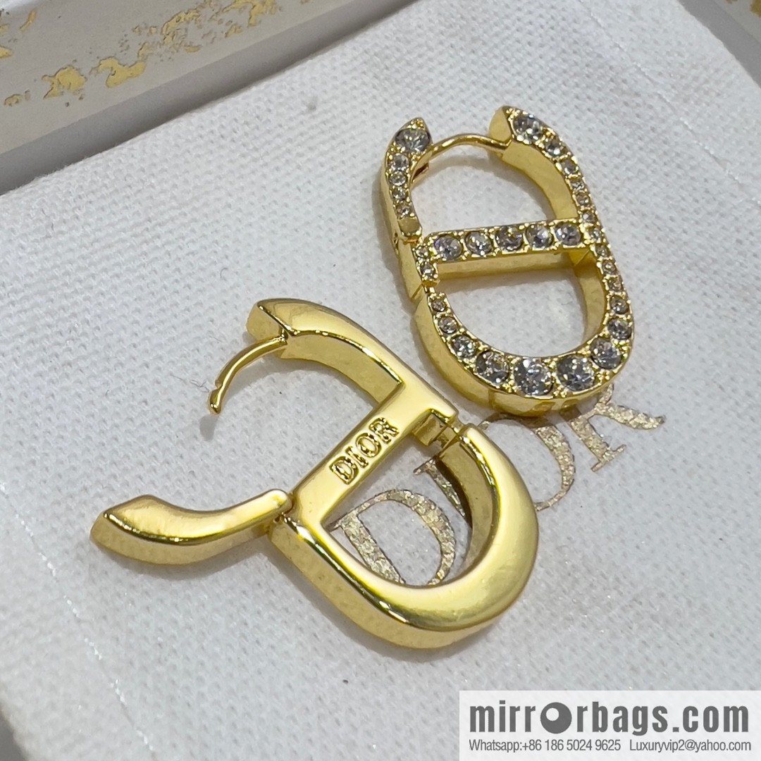 New ☑️ Dior CD full diamond stud earrings