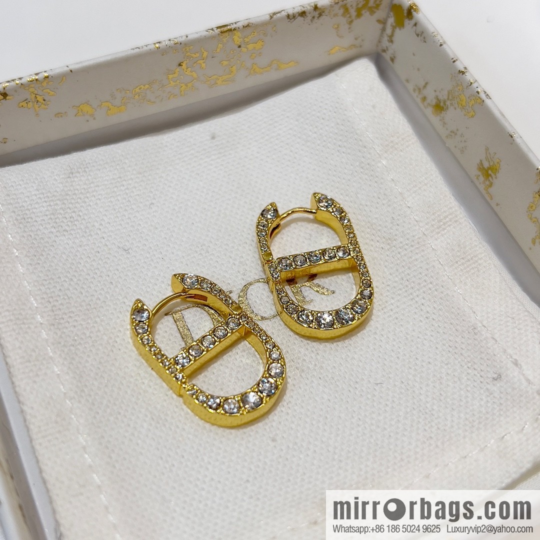 New ☑️ Dior CD full diamond stud earrings