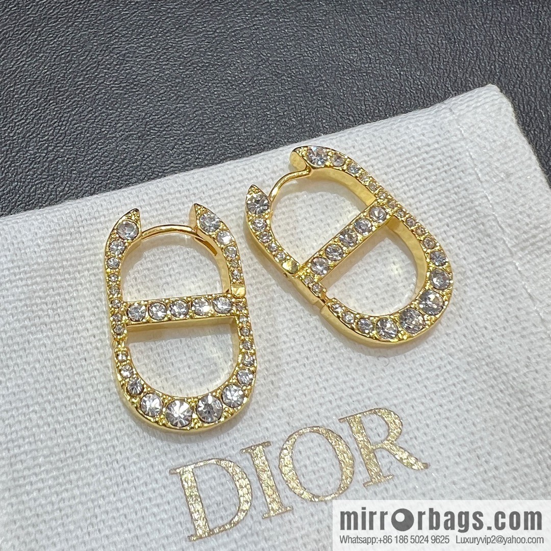 New ☑️ Dior CD full diamond stud earrings