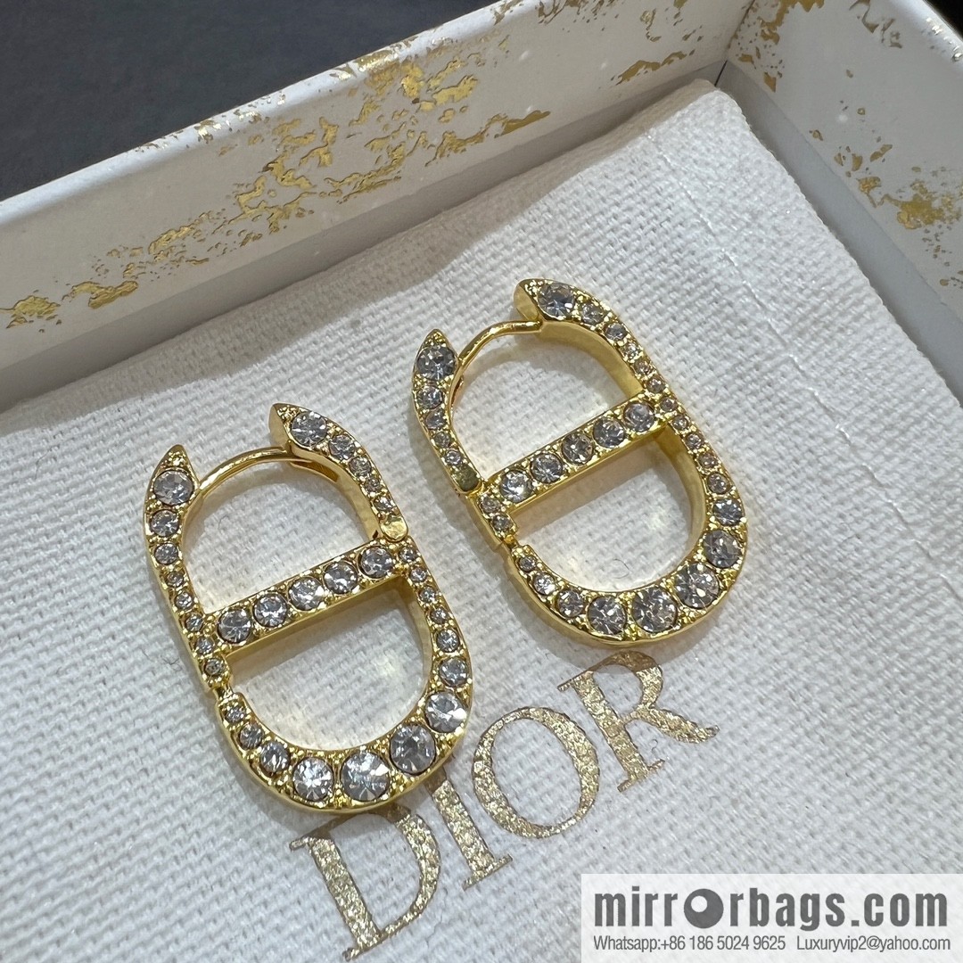 New ☑️ Dior CD full diamond stud earrings