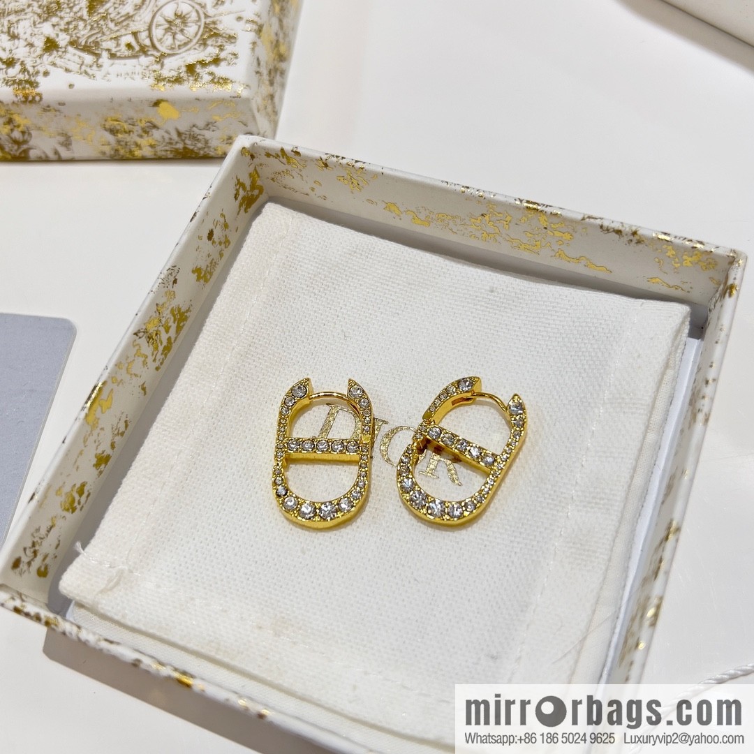 New ☑️ Dior CD full diamond stud earrings
