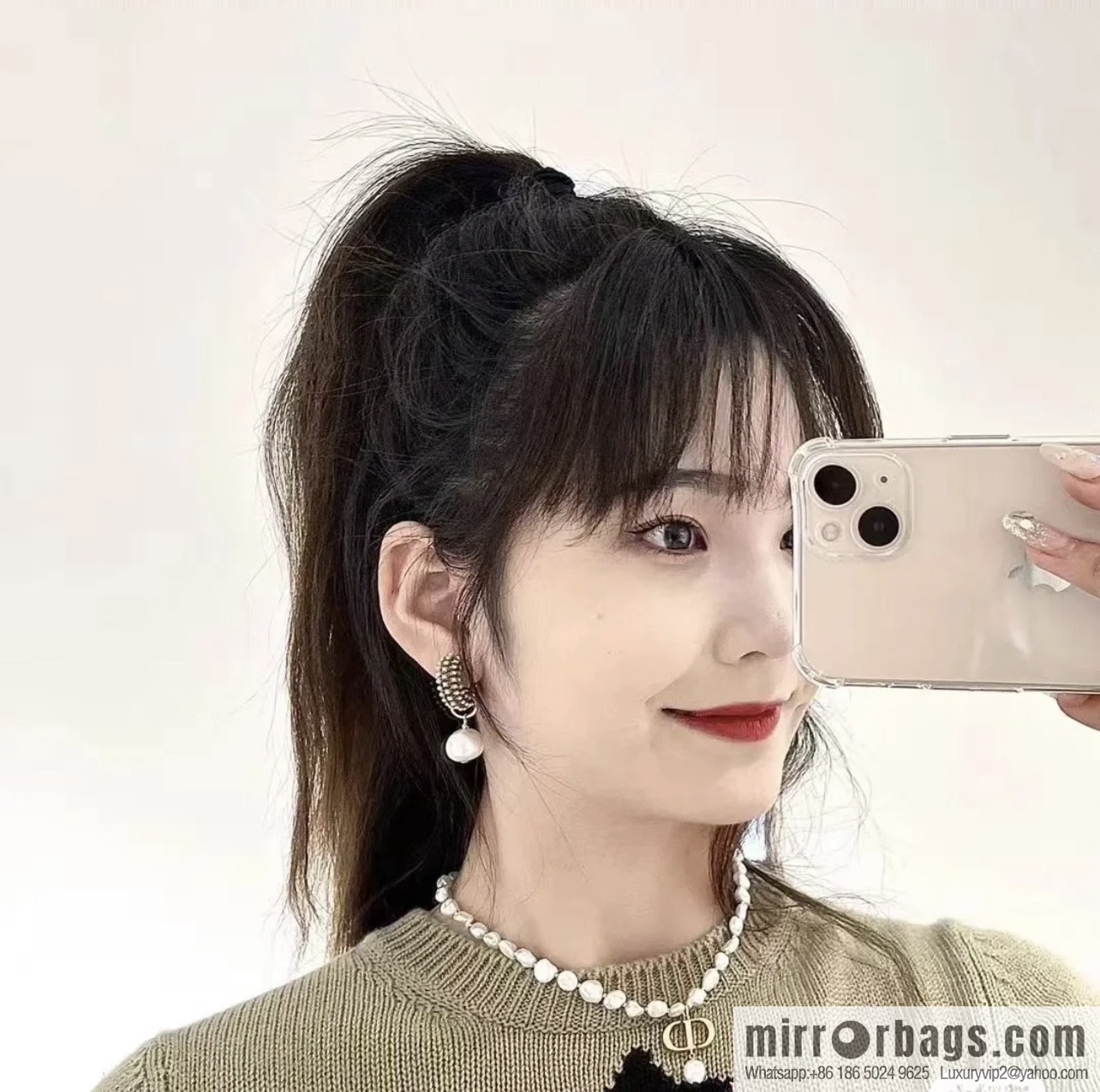 New ☑️ Dior CD pearl necklace