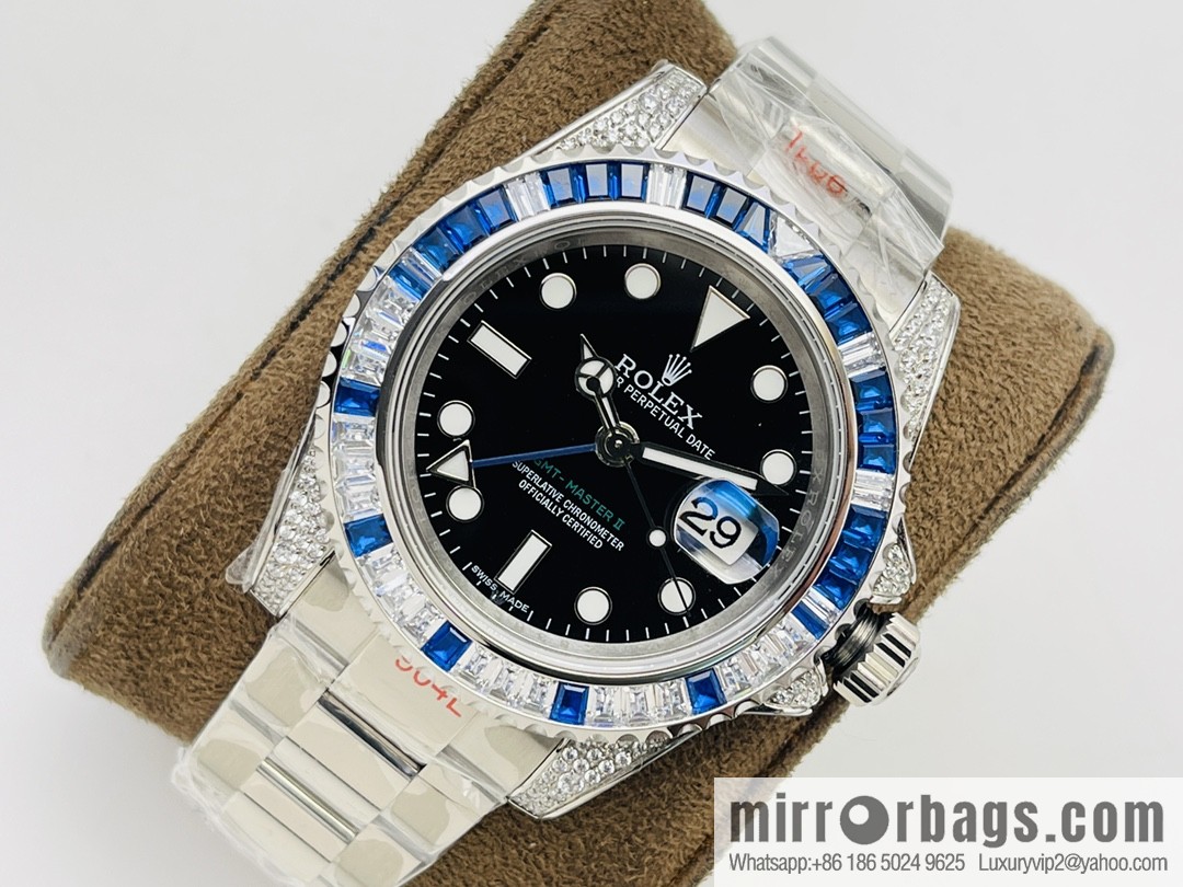 Rolex GMT II Rear Diamond Customized Edition Self-winding Movement Watch