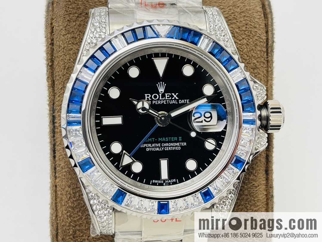 Rolex GMT II Rear Diamond Customized Edition Self-winding Movement Watch