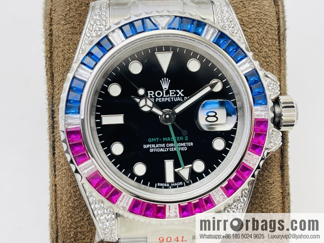 Rolex GMT II Rear Diamond Customized Edition Self-winding Movement Watch