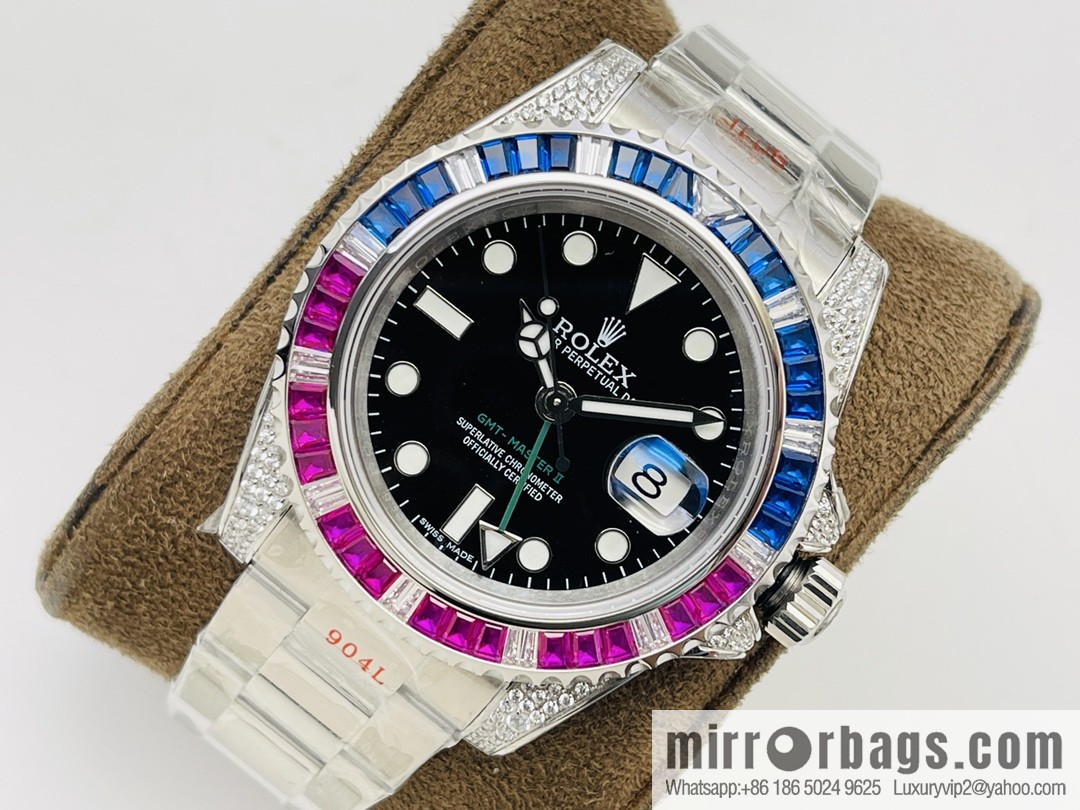 Rolex GMT II Rear Diamond Customized Edition Self-winding Movement Watch