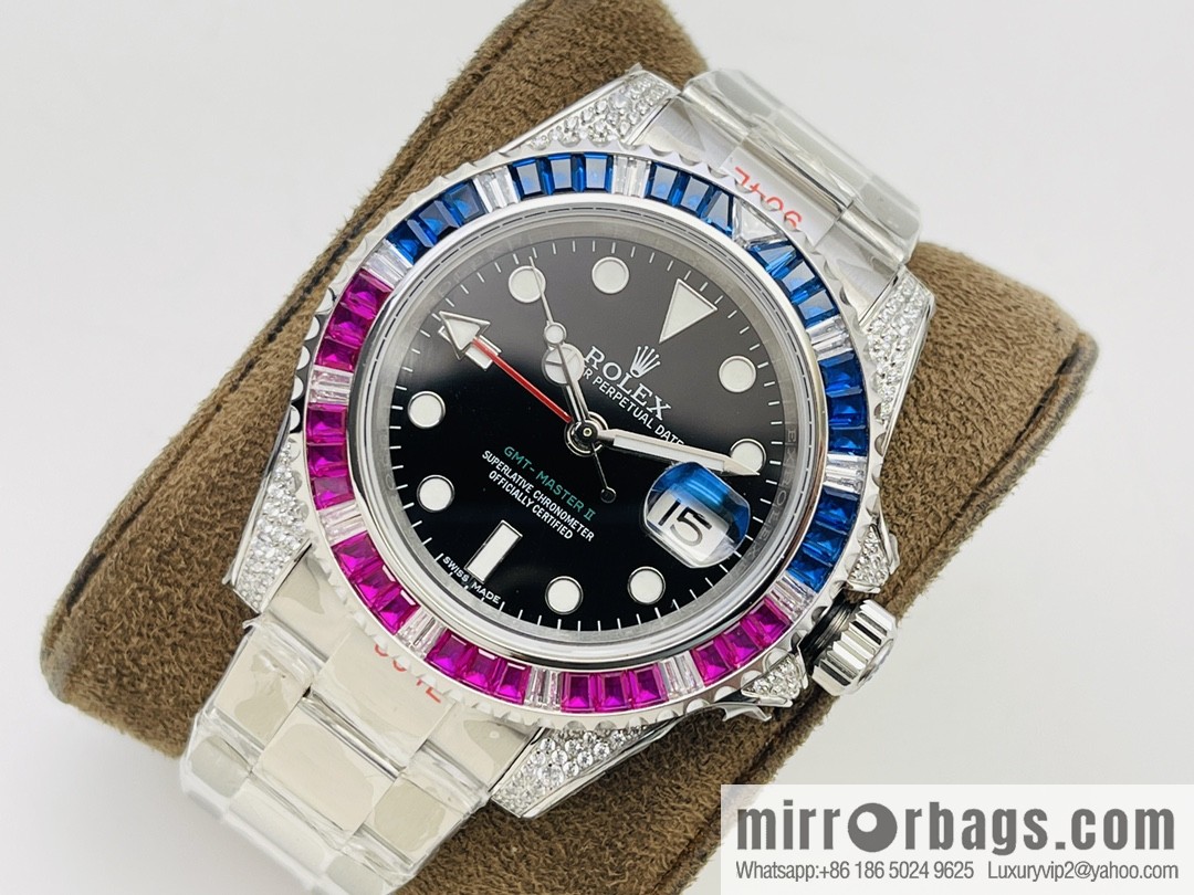 Rolex GMT II Rear Diamond Customized Edition Self-winding Movement Watch