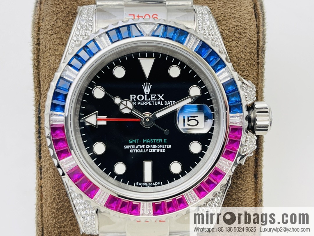 Rolex GMT II Rear Diamond Customized Edition Self-winding Movement Watch