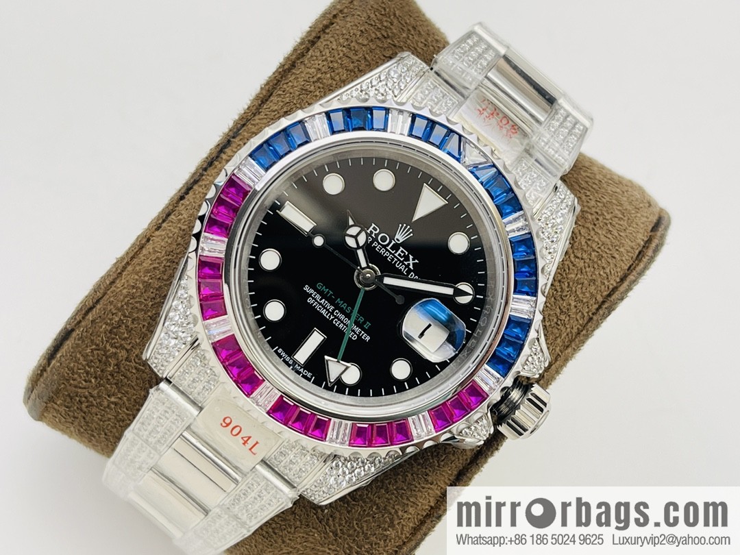 Rolex GMT II Rear Diamond Customized Edition Self-winding Movement Watch