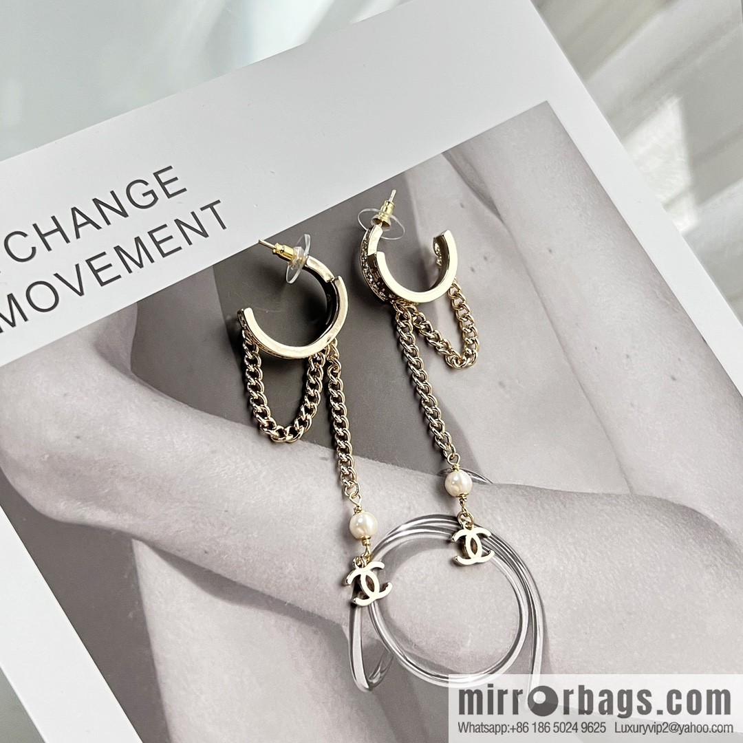New ☑️ Chanel double c fringed pearl stud earrings