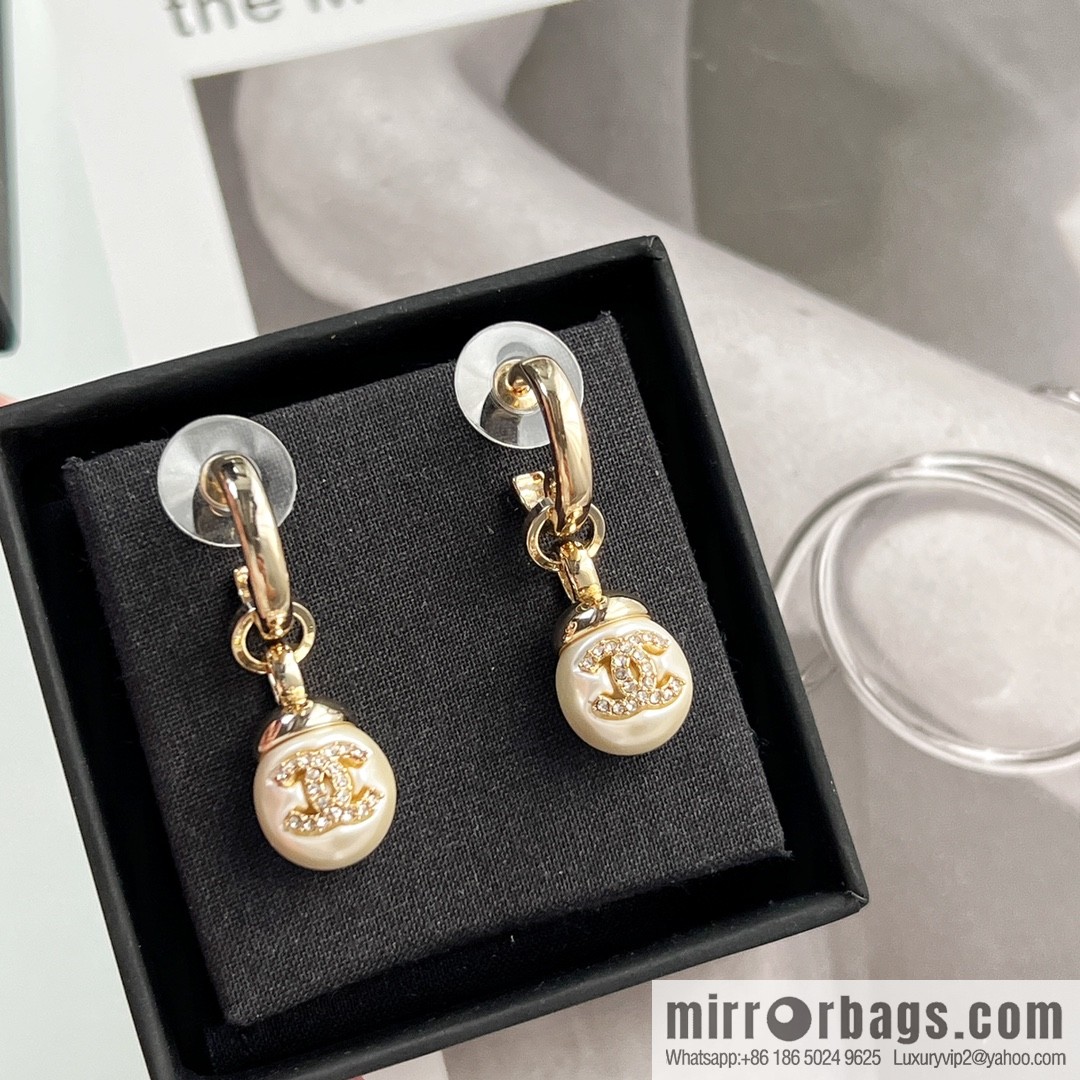 New ☑️ Chanel C2 double c pearl stud earrings