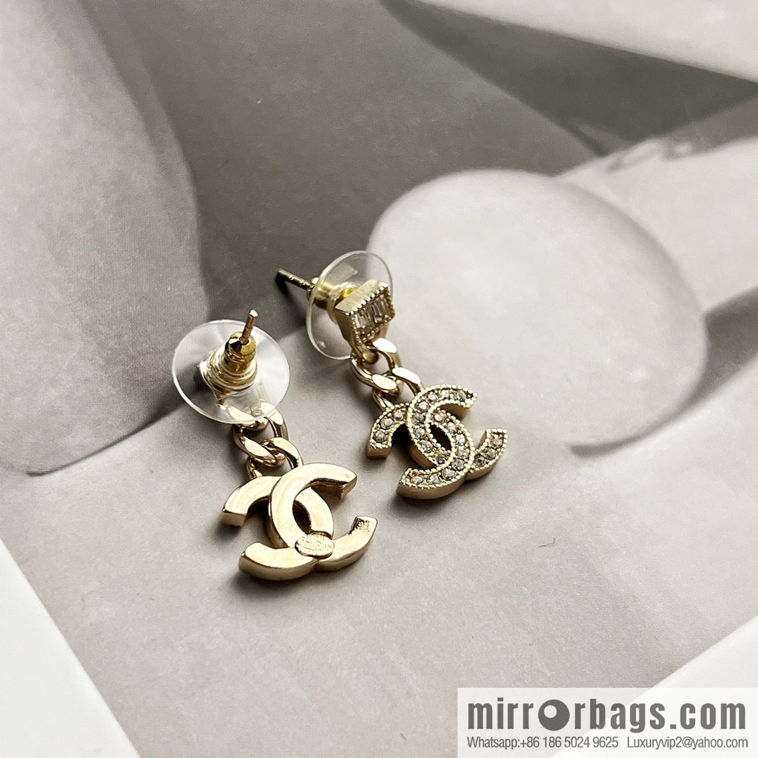 New ☑️ Chanel C2 double c full diamond stud earrings