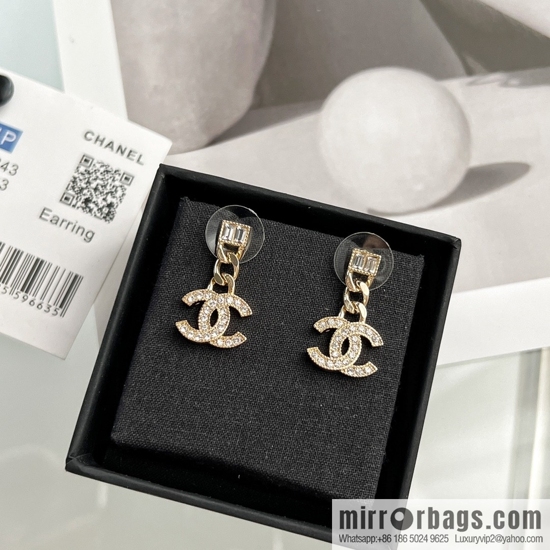 New ☑️ Chanel C2 double c full diamond stud earrings