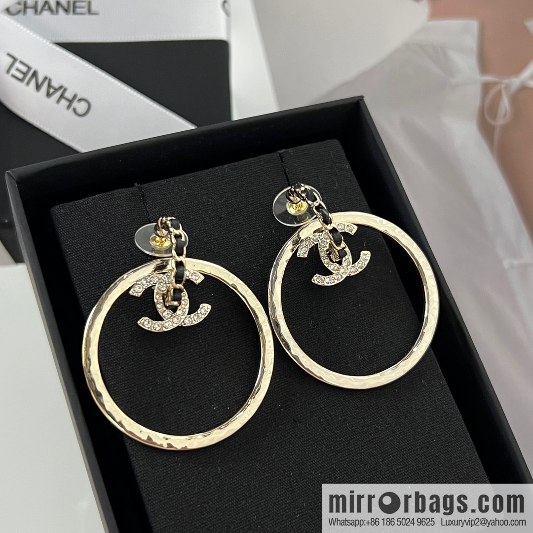 New ☑️ Chanel C2 gold double c round stud earrings