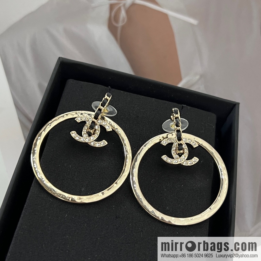 New ☑️ Chanel C2 gold double c round stud earrings