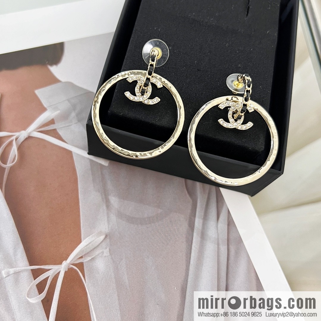 New ☑️ Chanel C2 gold double c round stud earrings