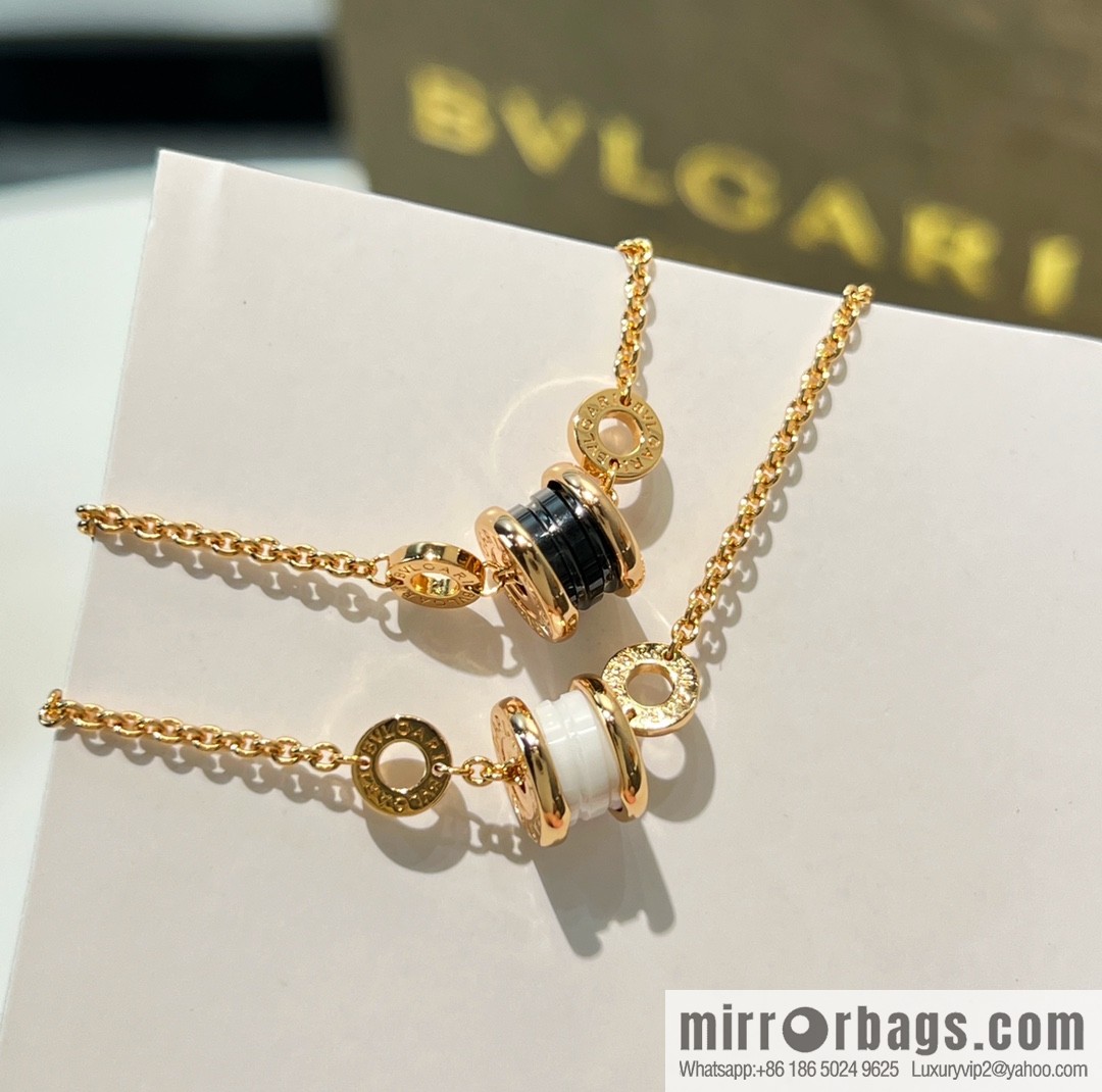 BVLGARI Bulgari mini black and white ceramic necklace bracelet