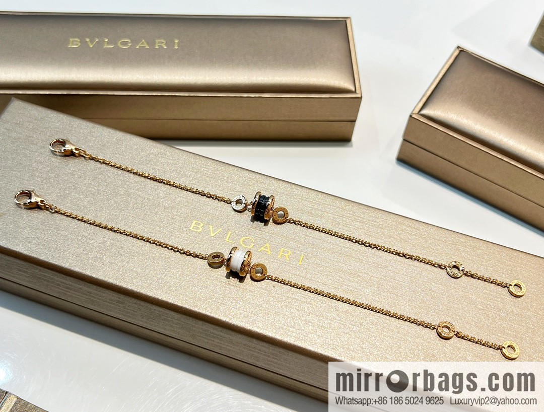 BVLGARI Bulgari mini black and white ceramic necklace bracelet