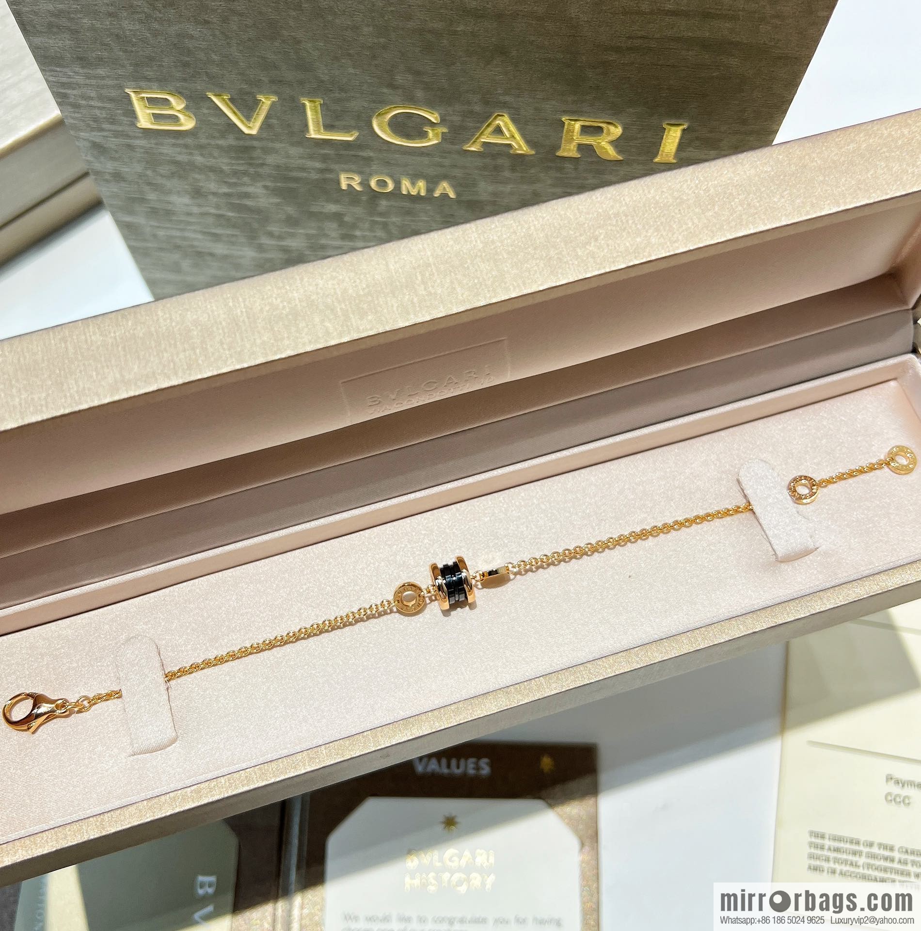 BVLGARI Bulgari mini black and white ceramic necklace bracelet